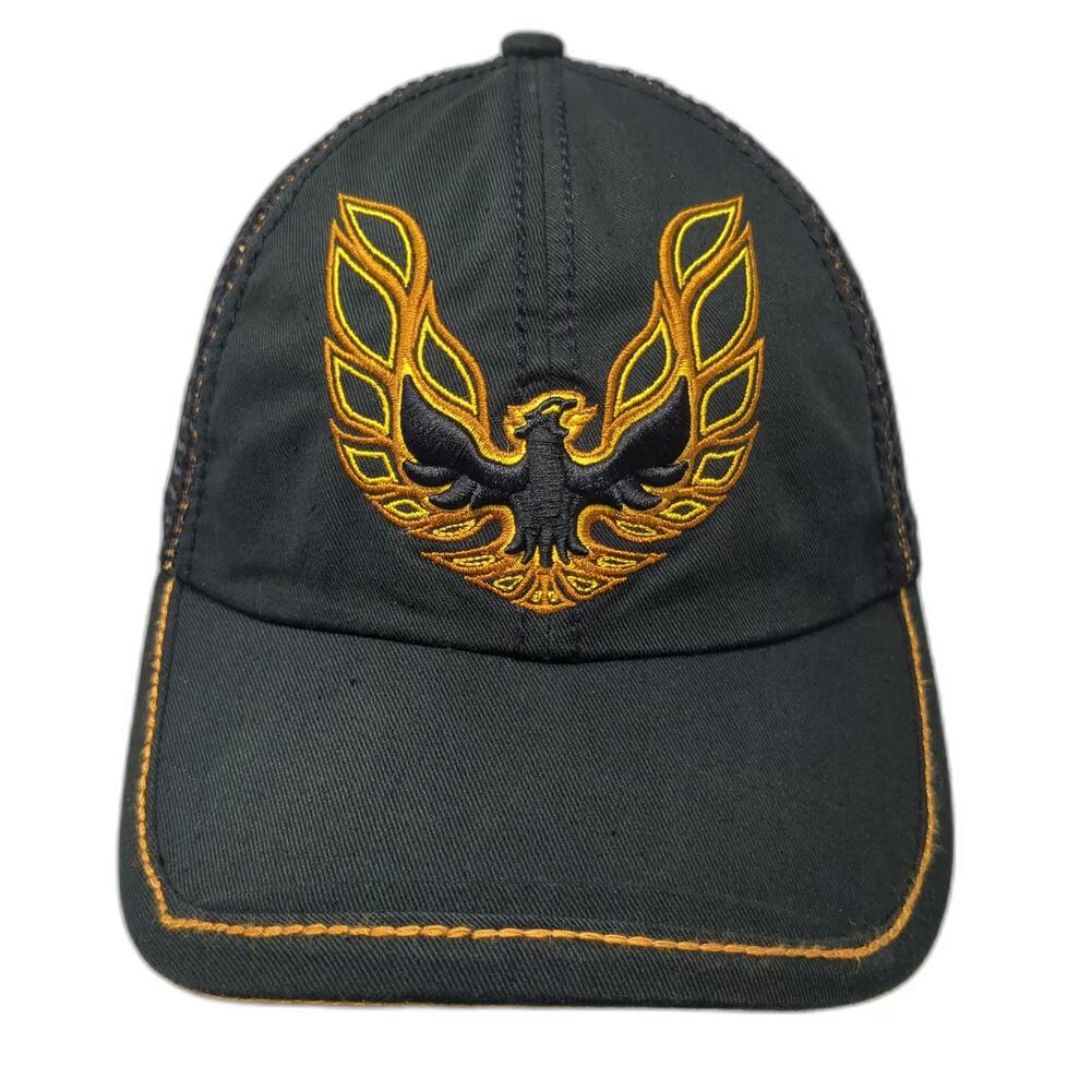 H3 Headwear Trucker Hat Black One Size Pontiac Firebird Mesh Back Snapback GM